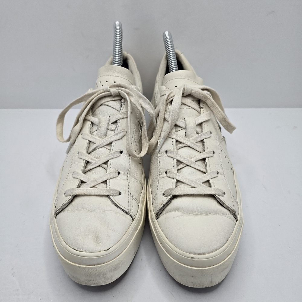 Converse | One Star cream monochrome leather platform sneakers | WMS 7.5 - Picture 3 of 13